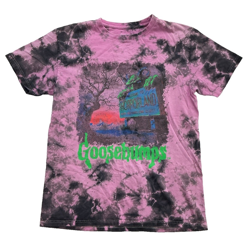 Goosebumps Welcome To Horrorland Purple Tie Dye T-Shirt Adult Medium Rare